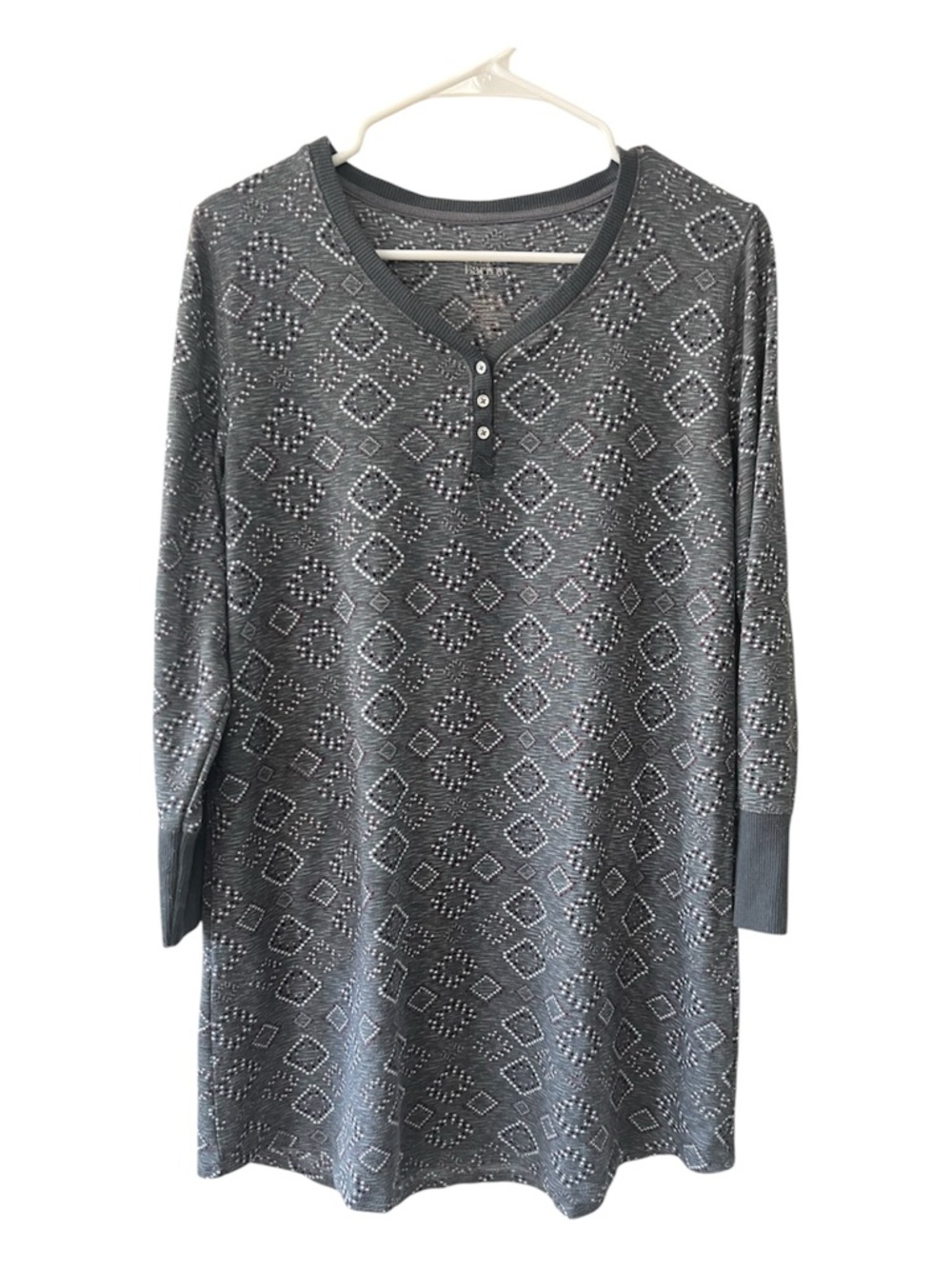 croft & barrow Gray Patterned Nightshirt Size S Women